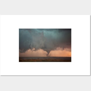 Tornado over fields, USA (C003/6464) Posters and Art